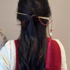 Flower Leaf Pearl Peace Tassel Hairpin