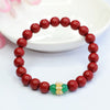 Cinnabar Rose Bracelet with Gold-Tone Accents