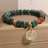 Blue Jade Beads Peace Buckle Prosperity Bracelet