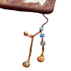 Wooden Swallowing Beast Family Key Chain with Beads