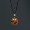 Green Sandalwood Necklace Pendant, Lotus and Mantra Incense Box