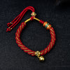 Tibetan Style Bell Charm Bracelet with Colorful Rope