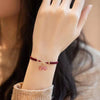 Strawberry Quartz Red String Bracelet with Infinity Knot
