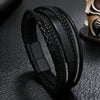 Handmade Leather Bracelet with Titanium Steel Buckle