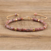 Natural Stone Disc Bead Bracelet with Adjustable Cord
