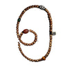 Multi-wrap Star Moon Bodhi seed bracelet with Dzi bead on a dark background