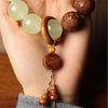 Wood and Luminous Stone Bracelet with Fu Character