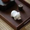 White Ceramic Elephant Statue for Home Desk Decoration