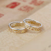 Adjustable Copper Ring with Heart Sutra and Floral Pattern