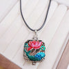 Koi Fish Lotus Copper Prayer Box Necklace Pendant