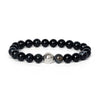 Stone Bead Bracelet with Crown Charm