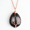 Tree of Life Crystal Necklace Pendant Copper Wire Wrapped