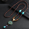 Nepalese Style Wooden Bead Long Necklace, 12 Pendant Styles