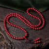 Cinnabar Mala Bracelet 108 Beads Engraved Om Mani Padme Hum