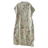 Vintage Paisley Floral Mandarin Collar Women's Sleeveless Long Dress
