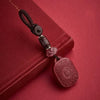 Cinnabar Keychain with Traditional Chinese Motifs