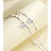 Silver-Tone Double Layer Ginkgo Leaf Anklet