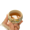 Cat and Flower Tea Cup, Ru Kiln Ceramic Kung Fu Teacup