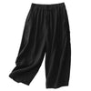 Women's Harem Pants Linen Cotton Blend Elastic Waist Wide Leg