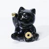 Lucky Cat Crystal Figurine, Resin Decor