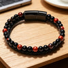 Handmade Leather Bracelet with Titanium Steel Buckle