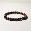 Multicolor Tiger Eye Bracelet, Handmade Round Bead Jewelry