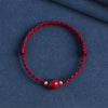 Cinnabar Bead Braided Bracelet Red String Luck Charm