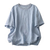 Women's Cotton Linen Short Sleeve T-Shirt Relaxed Fit