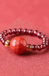 Garnet Cinnabar Lucky Bead Pixiu Rose Protection Ring
