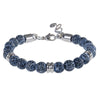 Natural Stone Bead Bracelet with Stainless Steel Accents