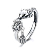Sterling Silver Koi Fish and Lotus Ring