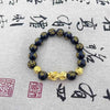 FengShui PiXiu Obsidian Wealth Bracelet with Gold-Tone Beads