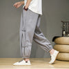 Men's Harem Pants with Chinese Frog Buttons, Vintage Drawstring Trousers