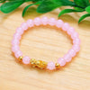 Pixiu Bracelet with Glass Beads and Gold-Tone Charm