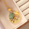 Cyan Koi Fish Calm Necklace Pendant