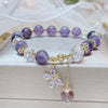 Amethyst Crystal Butterfly Charm Bracelet