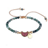 Crystal Charm Lucky Bracelet with Faceted Stone Beads