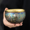 Ceramic Jianzhan Teacup with Gold-tone Interior