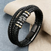 Handmade Leather Bracelet with Titanium Steel Buckle