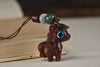 Chinese Zodiac Wood Carving Keychain and Phone Charm