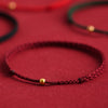 999 Gold Mini Three Beads Design Luck Rope Bracelet Anklet