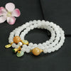 Multi-layer White and Yellow Jade Bracelet with Gourd Charm