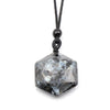 Hexagonal Crystal Pendant Necklace with Cord