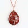 Tree of Life Crystal Necklace Pendant Copper Wire Wrapped