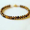 3mm Faceted Natural Stone Bracelet with Gold-Tone Clasp