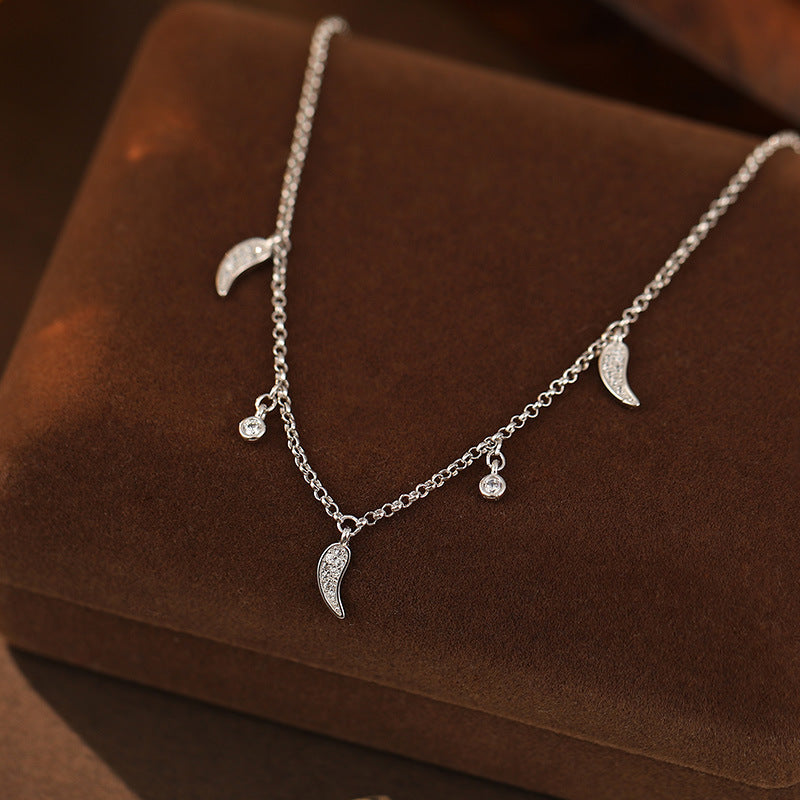 Sterling Silver Zircon Pepper Charm Anklet