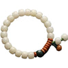 White Bodhi Seed Bracelet, Handmade Prayer Beads