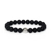 Stone Bead Bracelet with Crown Charm