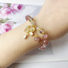 Strawberry Quartz Bracelet with Butterfly Charm