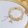 Crystal Charm Bracelet with Clover, Heart or Flower Motif